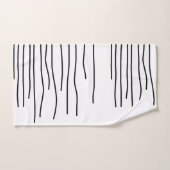 抽象芸術アート白黒ラインミニマリズム バスタオルセット (ハンドタオル)