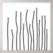 抽象芸術アート白黒ラインミニマリズム ポスター (正面)