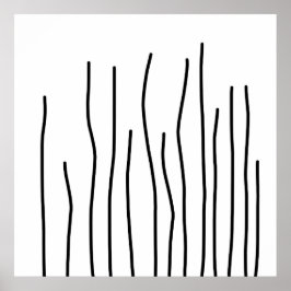 抽象芸術アート白黒ラインミニマリズム ポスター