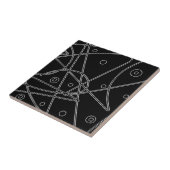 抽象芸術アート白黒ライン円ミニマリズム タイル (側面)