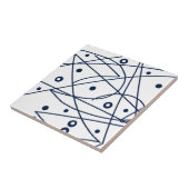 抽象芸術アート白黒ライン円ミニマリズム タイル (側面)