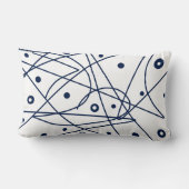 抽象芸術アート白黒ライン円ミニマリズム ランバークッション (裏面)