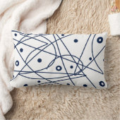 抽象芸術アート白黒ライン円ミニマリズム ランバークッション (ブランケット)