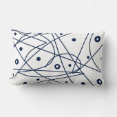 抽象芸術アート白黒ライン円ミニマリズム ランバークッション (正面)