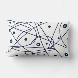 抽象芸術アート白黒ライン円ミニマリズム ランバークッション