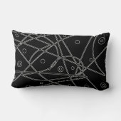 抽象芸術アート白黒ライン円ミニマリズム ランバークッション (裏面)