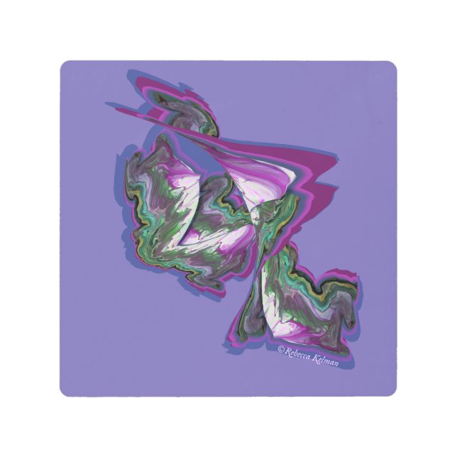 抽象芸術アート絵を描とデジタル創造 メタルプリント (正面)