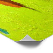 抽象芸術アート絵を描の厚いドリップ明るい虹 ポスター (角)