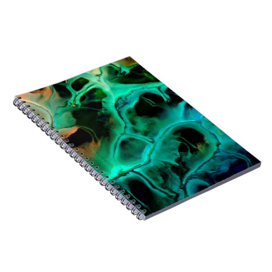 抽象芸術アート絵画スミレとパイの明るいネオン ノートブック (右側)