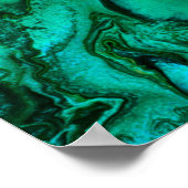 抽象芸術アート絵画スミレとパイの明るいネオン ポスター (角)