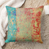 抽象芸術アート絵画テクスチャーターコイズ赤緑 クッション (ブランケット)