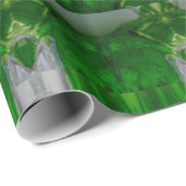 抽象芸術アート緑の幾何学的パタエレガントーン ラッピングペーパー (ロールコーナー)