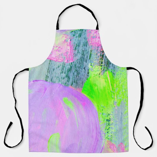 抽象芸術アート背景手描きアクリル絵 エプロン (正面)