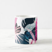 抽象芸術アート葉熱帯の背景壁紙 コーヒーマグカップ (中央)