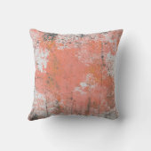 抽象芸術アート装飾用クッションサーモンピンクコーラルグレー クッション (裏面)