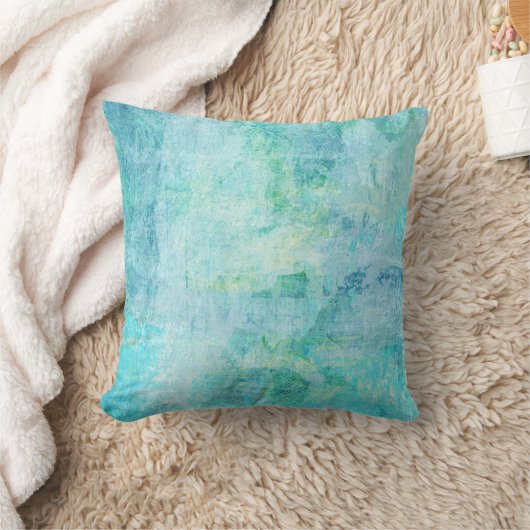 抽象芸術アート装飾用クッションターコイズアクアブルー クッション (ブランケット)