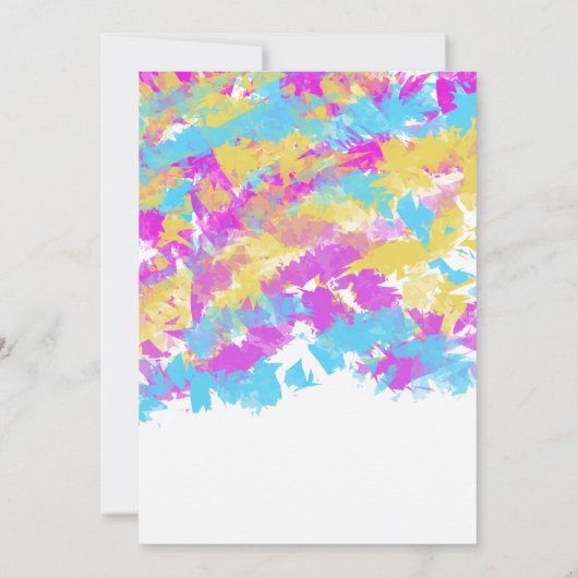 抽象芸術アート誕生日パーティーのスプラッシュ 招待状 (裏面)