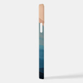 抽象芸術アート赤面ピンクとブルーウォーター色 iPhoneケース (右側面)