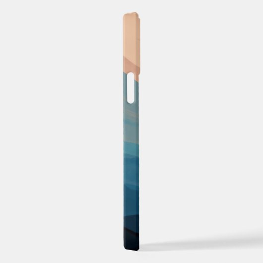 抽象芸術アート赤面ピンクとブルーウォーター色 iPhoneケース (右側面)