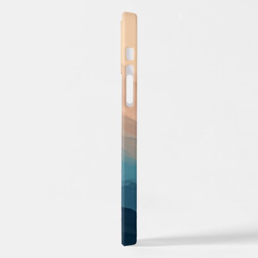 抽象芸術アート赤面ピンクとブルーウォーター色 iPhoneケース (左側面)