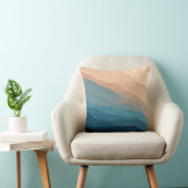 抽象芸術アート赤面ピンクとブルーウォーター色iPhone クッション (椅子)