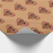 抽象芸術アート金ゴールドグリッターハート顔 ラッピングペーパー (角)