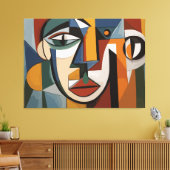 抽象芸術アート顔 キャンバスプリント (インサイチュ (リビング))