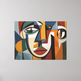 抽象芸術アート顔 キャンバスプリント