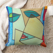 抽象芸術アート顔 クッション (ブランケット)