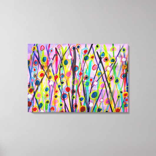 抽象芸術アート風景カラフル水彩 キャンバスプリント (正面)