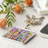 抽象芸術アート風景カラフル水彩 キーホルダー (側面)