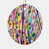 抽象芸術アート風景カラフル水彩 セラミックオーナメント (左)
