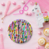 抽象芸術アート風景カラフル水彩 ペーパープレート (パーティー)