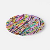 抽象芸術アート風景カラフル水彩 ペーパープレート (アングル)