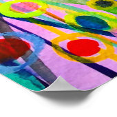 抽象芸術アート風景カラフル水彩 ポスター (角)