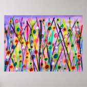 抽象芸術アート風景カラフル水彩 ポスター (正面)