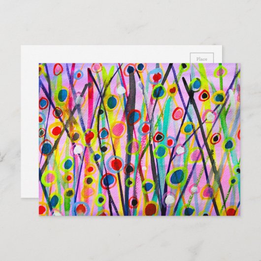 抽象芸術アート風景カラフル水彩 ポストカード (正面/裏面)