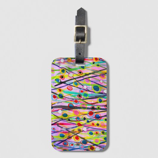 抽象芸術アート風景カラフル水彩 ラゲッジタグ (正面縦)