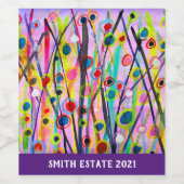 抽象芸術アート風景カラフル水彩 ワインラベル (シングルラベル)