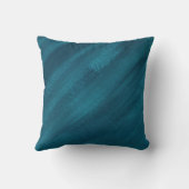 抽象芸術アート黒いティール(緑がかった色)グリーンブルーのブラシ クッション (裏面)