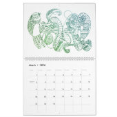 抽象芸術アート黒と白の色合い カレンダー (3月 2026)