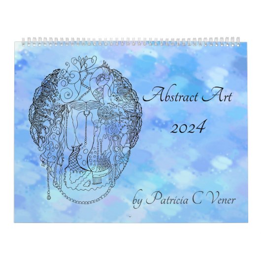 抽象芸術アート黒と白の色合い カレンダー (カバー)