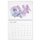 抽象芸術アート黒と白の色合い カレンダー (1月 2026)