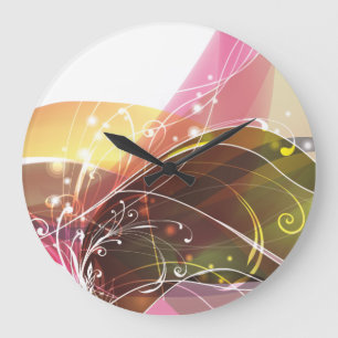 抽象芸術アート15時 ラージ壁時計