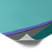 抽象芸術アート303 – グリーンブルーイエローグルービーレトロ ポスター (角)