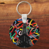 抽象芸術アート – エッフェルタワーキーチェーン キーホルダー (正面)