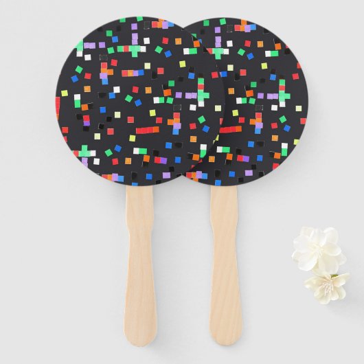 抽象芸術アート（キッズ） ハンドファン (正面&裏面)