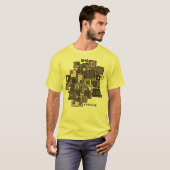 抽象芸術アート – シティマップII Tシャツ (正面フル)