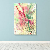 抽象芸術アート – シャンパン キャンバスプリント (インサイチュ (ウッドフロア))