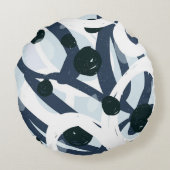 抽象芸術アート：シームレス絵画なイラストレーション ラウンドクッション (裏面)